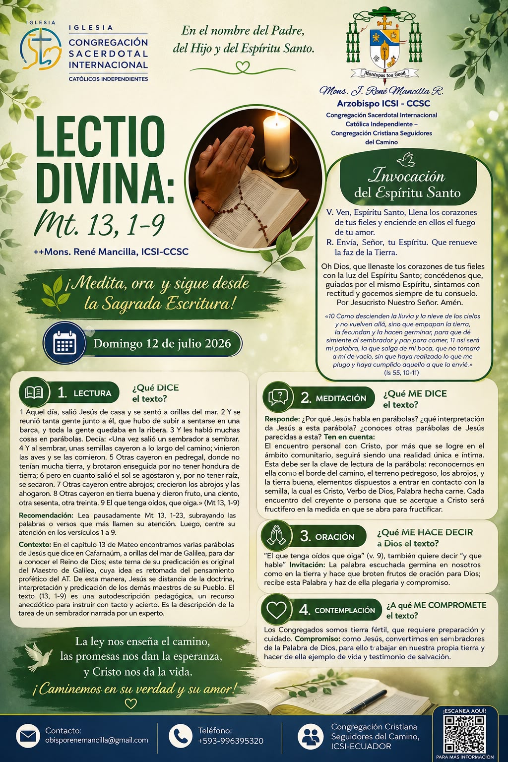 Lectio elaborada por Monseñor René Mancilla