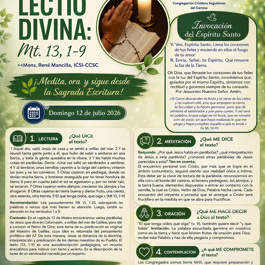 Compartimos Lectio elaborada por Monseñor René Mancilla