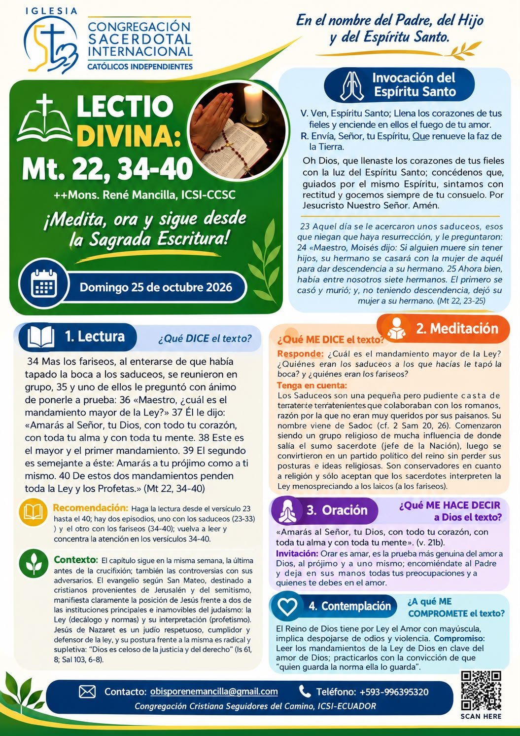 Lectio 25 de octubre 2026